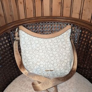 Calvin Klein White and Tan Women's Bag